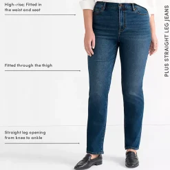 Women's Recover High Rise Straight Leg Blue Jeans