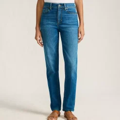 Women's Recover High Rise Straight Leg Blue Jeans