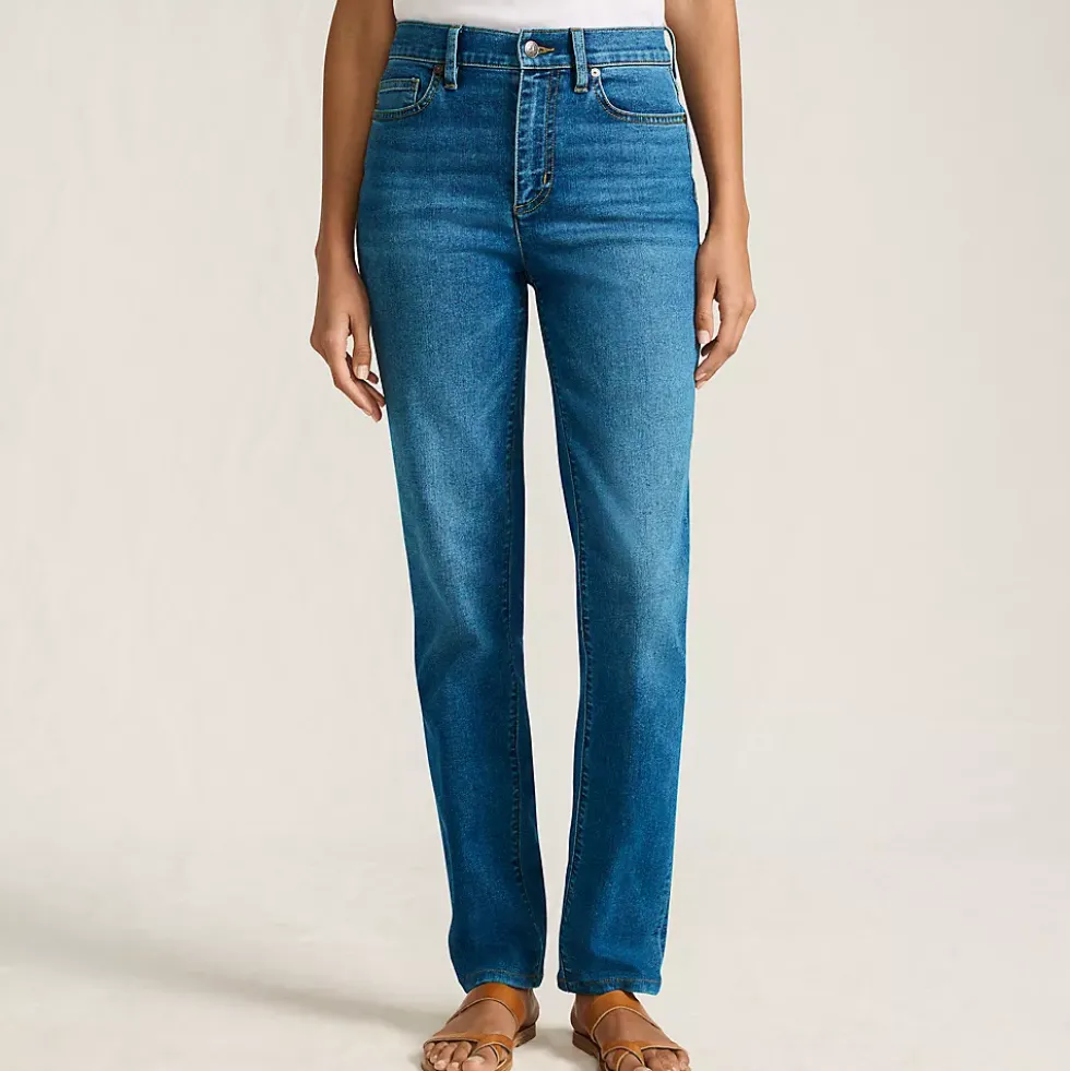 Women's Recover High Rise Straight Leg Blue Jeans