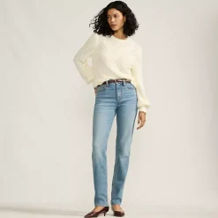 Women's Recover High Rise Straight Leg Blue Jeans