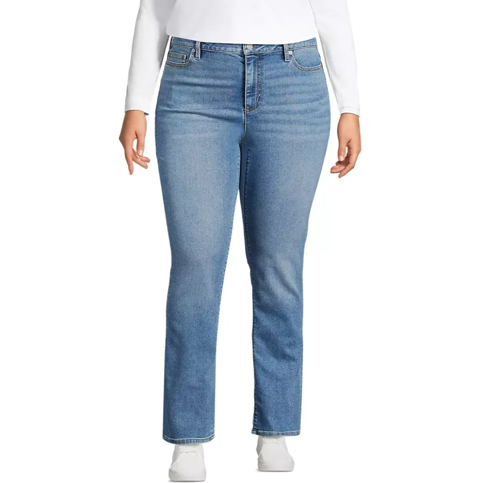Women's Recover Mid Rise Straight Leg Blue Jeans