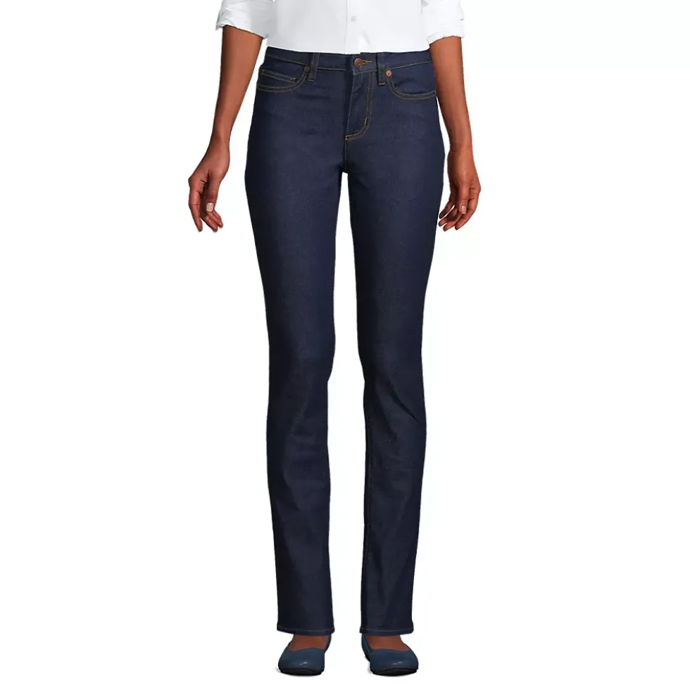 Women's Recover Mid Rise Straight Leg Blue Jeans