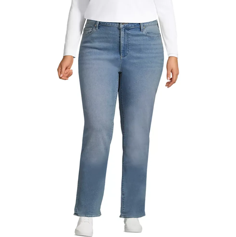 Women's Recover Mid Rise Straight Leg Blue Jeans