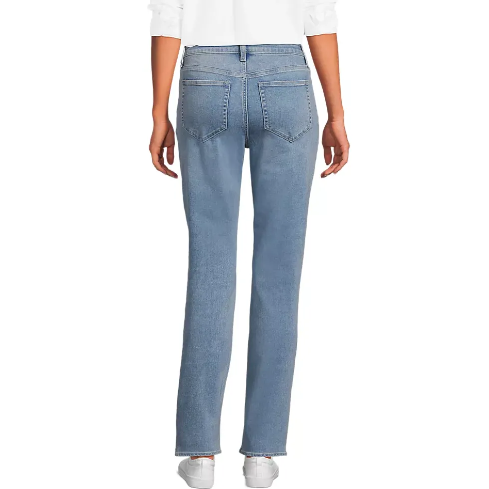 Women's Recover Mid Rise Straight Leg Blue Jeans