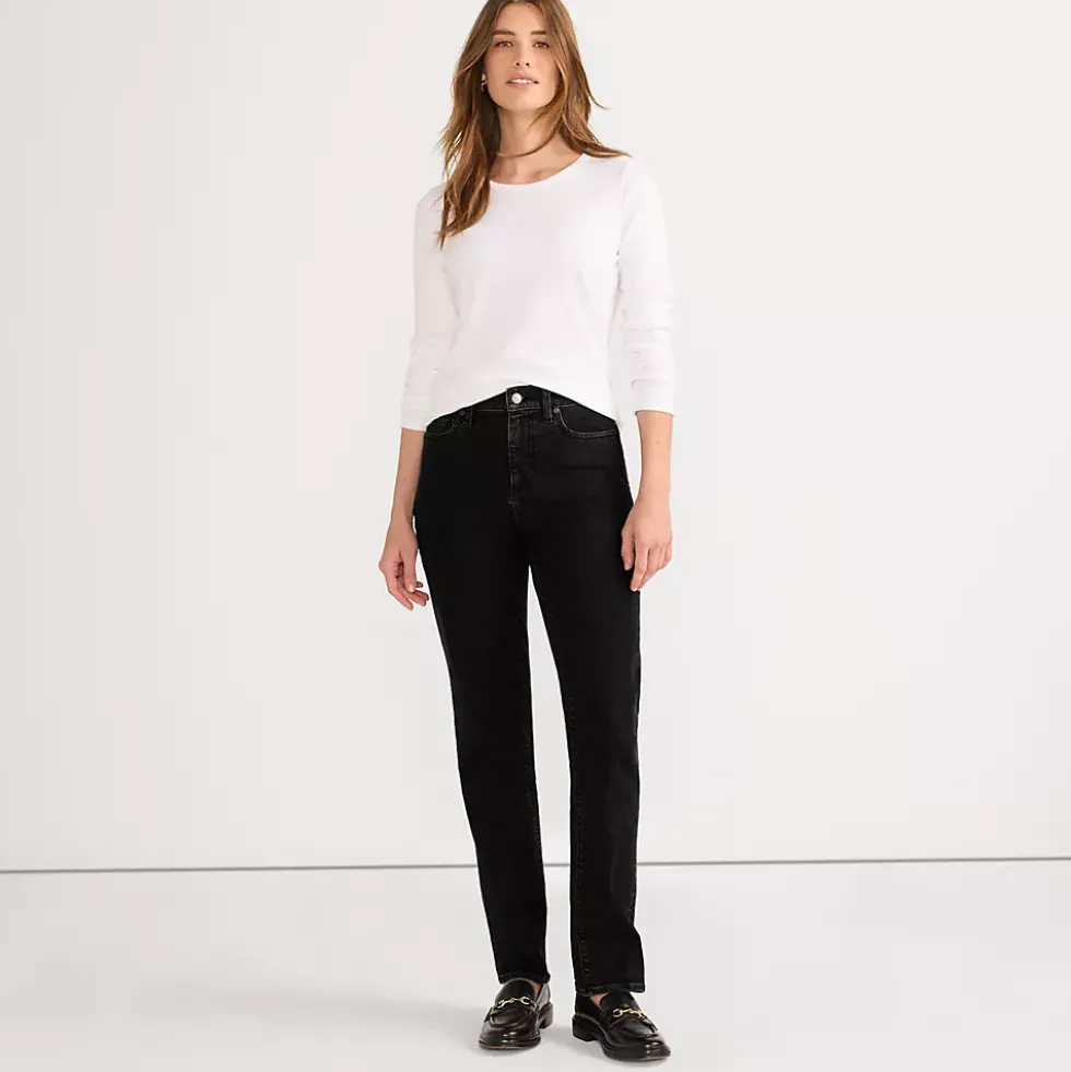 Women's Recover Mid Rise Straight Leg Blue Jeans