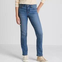 Women's Recover Mid Rise Straight Leg Blue Jeans