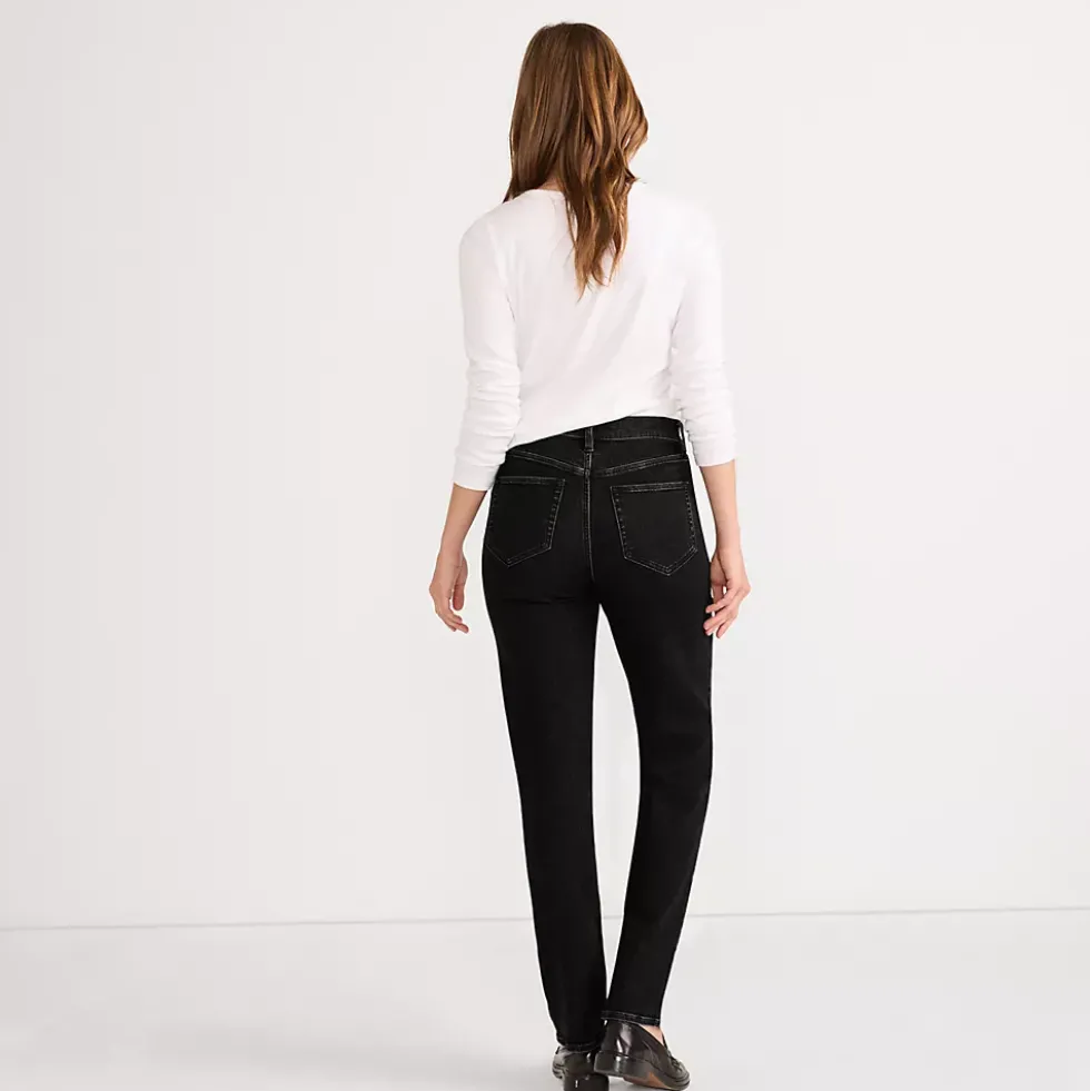 Women's Recover Mid Rise Straight Leg Blue Jeans