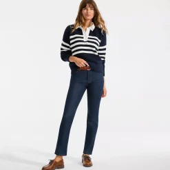 Women's Recover Mid Rise Straight Leg Blue Jeans