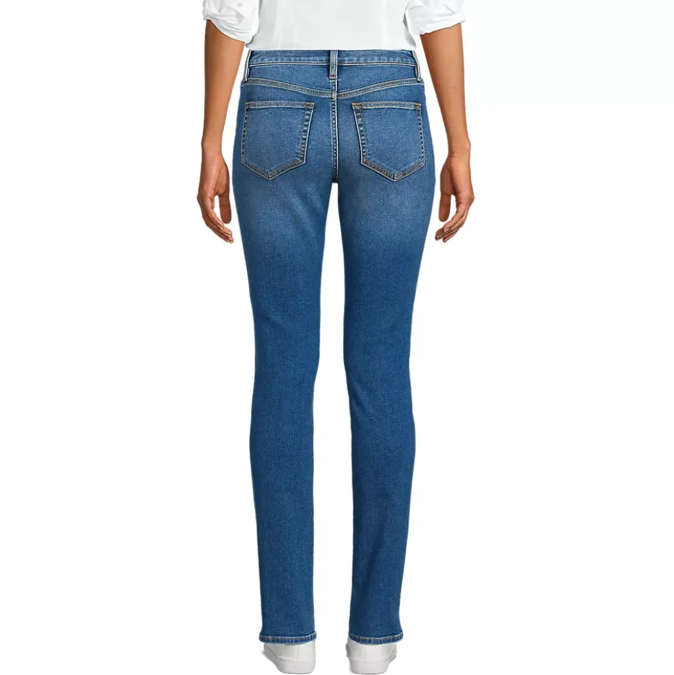 Women's Recover Mid Rise Straight Leg Blue Jeans