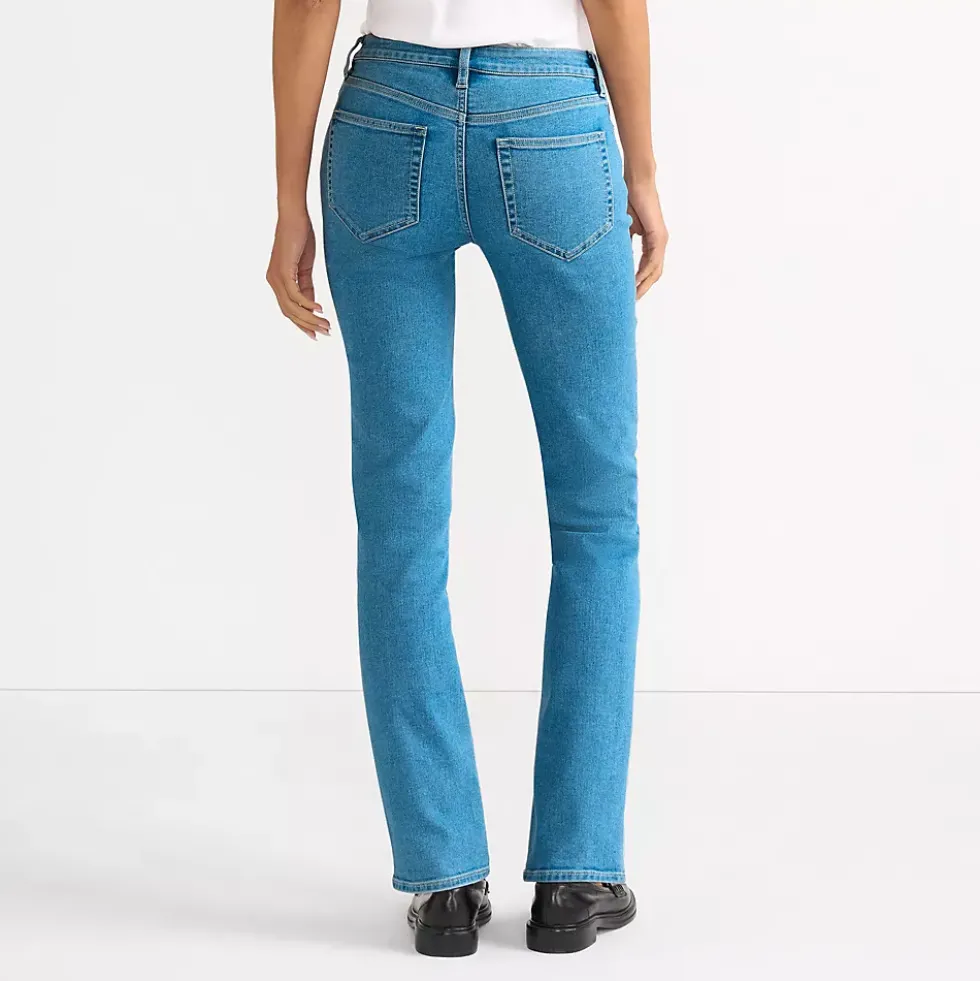 Women's Recover Mid Rise Straight Leg Blue Jeans