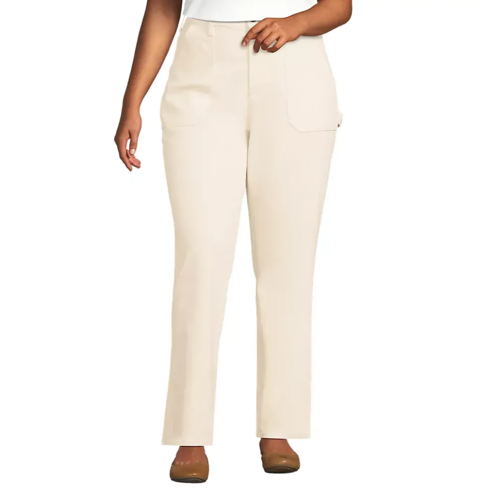 Women's Recycled Denim High Rise Straight Leg Utility Jeans