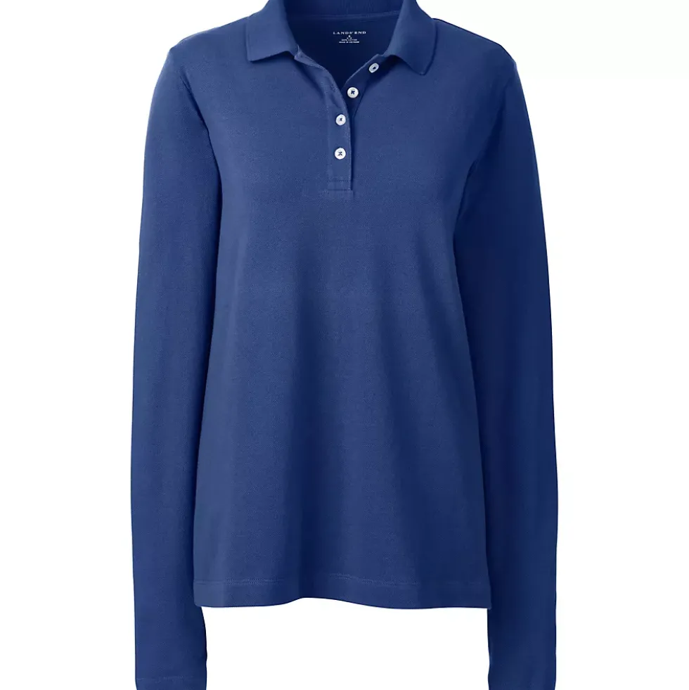 Women's Regular Long Sleeve Mesh Polo