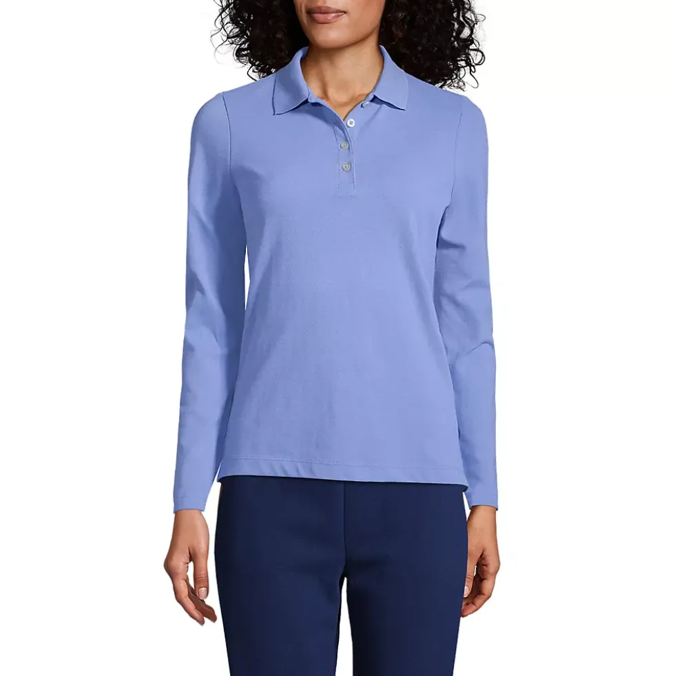 Women's Regular Long Sleeve Mesh Polo