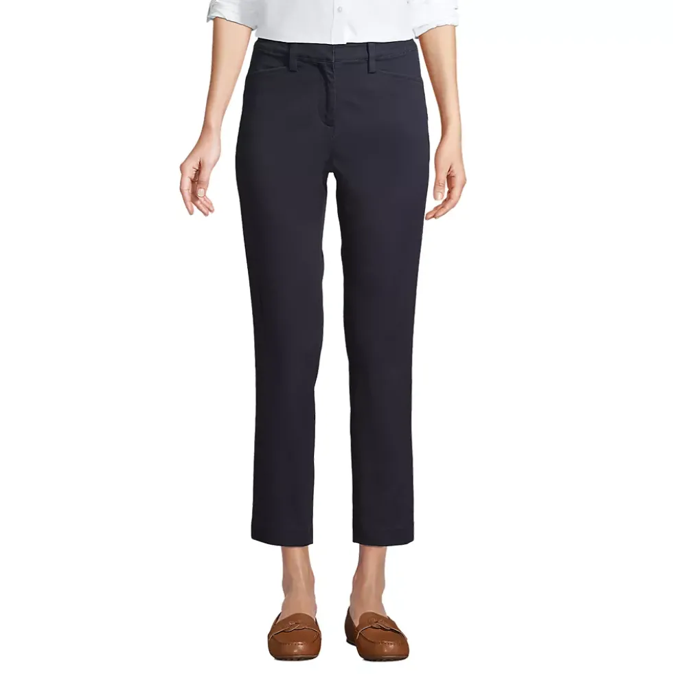 Women's Regular Mid Rise Chino Crop Pants
