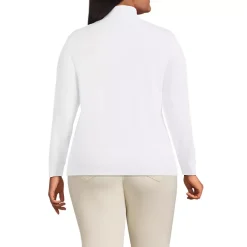 Women's Relaxed Cotton Long Sleeve Mock Turtleneck