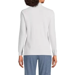 Women's Relaxed Cotton Long Sleeve Mock Turtleneck