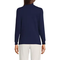 Women's Relaxed Cotton Long Sleeve Mock Turtleneck