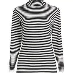 Women's Relaxed Cotton Long Sleeve Mock Turtleneck