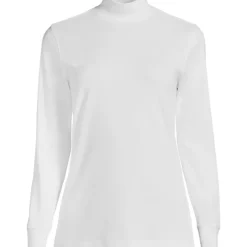 Women's Relaxed Cotton Long Sleeve Mock Turtleneck