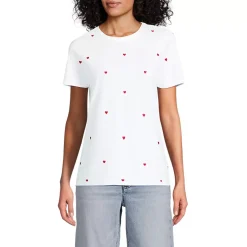 Women's Relaxed Supima Cotton Embroidered Crew Neck T-Shirt