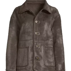 Women's Reversible Faux Shearling Fleece Button Front Coat