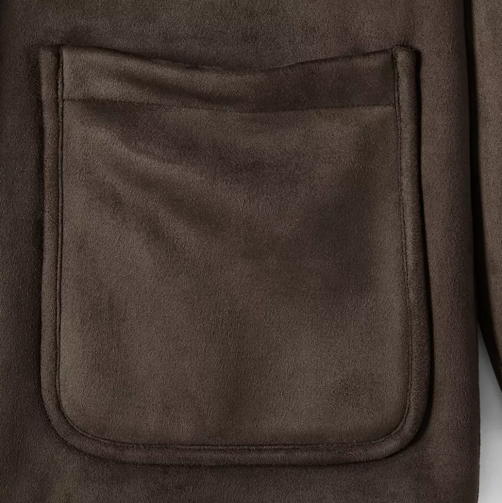 Women's Reversible Faux Shearling Fleece Button Front Coat