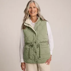 Women's Reversible Quilted Sherpa Fleece Vest