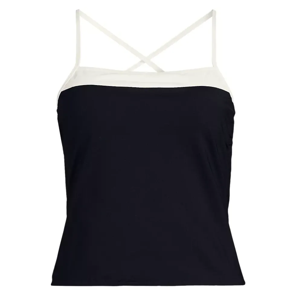 Women's Reversible Scoop Neck Tie Back Tankini Swimsuit Top