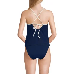 Women's Reversible Scoop Neck Tie Back Tankini Swimsuit Top