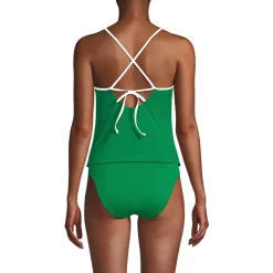Women's Reversible Scoop Neck Tie Back Tankini Swimsuit Top