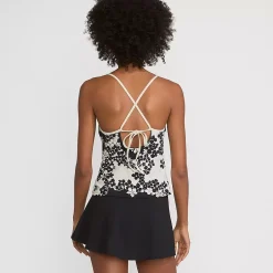 Women's Reversible Scoop Neck Tie Back Tankini Swimsuit Top