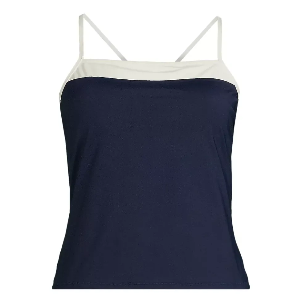 Women's Reversible Scoop Neck Tie Back Tankini Swimsuit Top