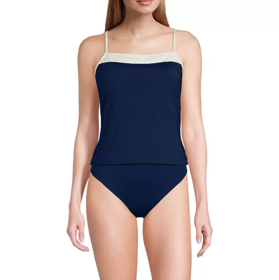 Women's Reversible Scoop Neck Tie Back Tankini Swimsuit Top