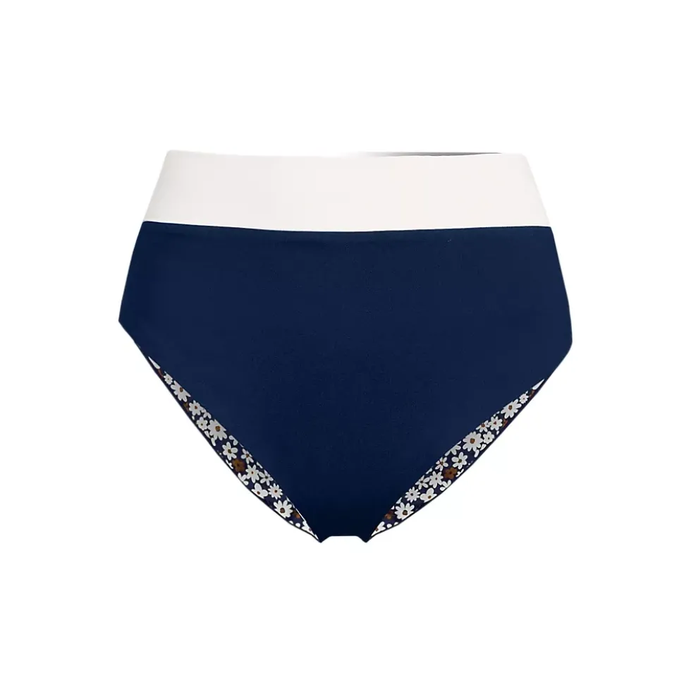 Women's Reversible Ultra High Leg High Waisted Bikini Swim Bottoms