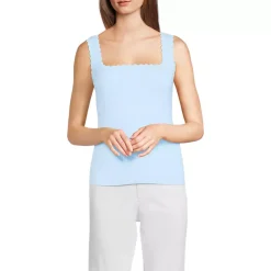Women's Ribbed Square Neck Tank Sweater - Set Top