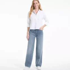 Women's Rigid Denim Mid Rise Baggy Jeans