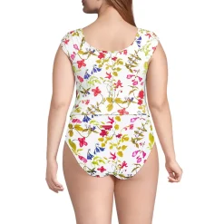 Women's Ruched Cap Sleeve Midkini Top
