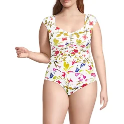 Women's Ruched Cap Sleeve Midkini Top