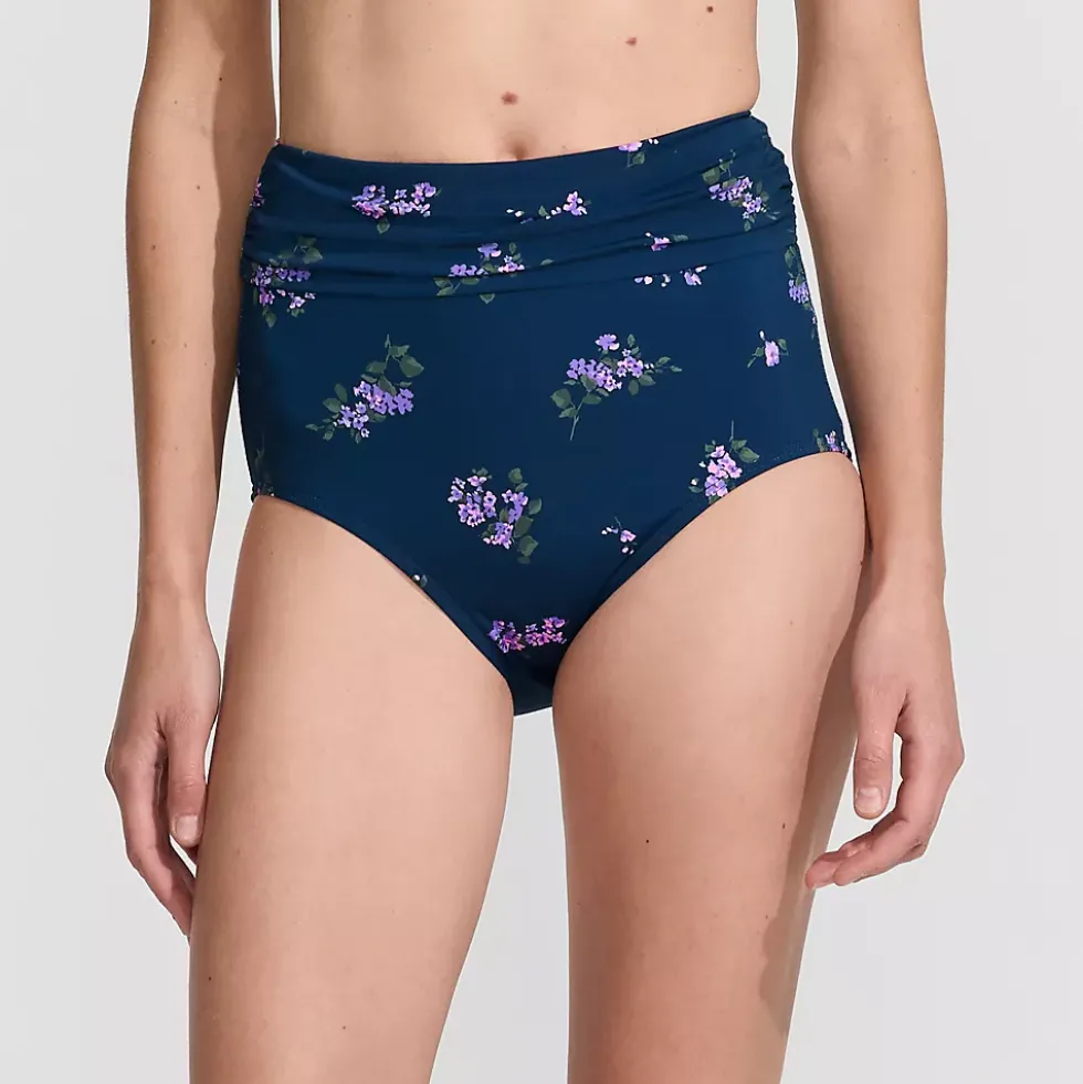 Women's Ruched High Waisted Full Coverage Bikini Bottoms