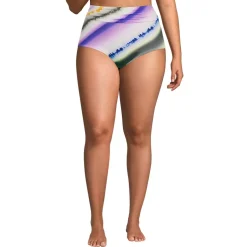 Women's Ruched High Waisted Full Coverage Bikini Bottoms