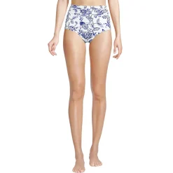 Women's Ruched High Waisted Full Coverage Bikini Bottoms