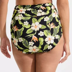 Women's Ruched High Waisted Full Coverage Bikini Bottoms