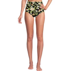 Women's Ruched High Waisted Full Coverage Bikini Bottoms