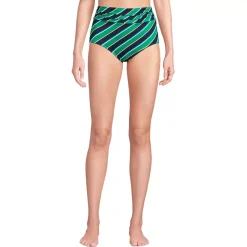 Women's Ruched High Waisted Full Coverage Bikini Bottoms