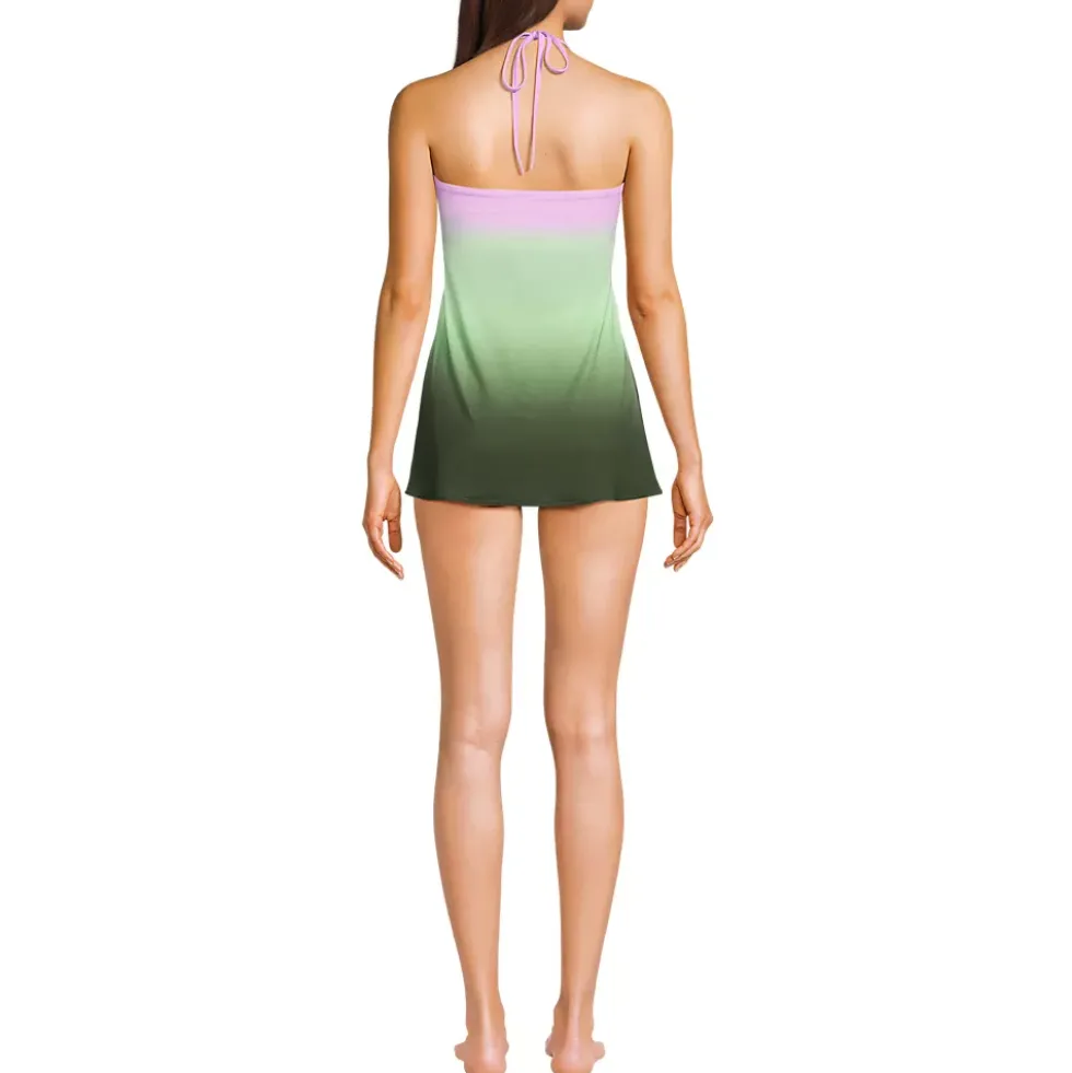 Women's Ruched Multi-Way Mini Swim Dress Swimsuit