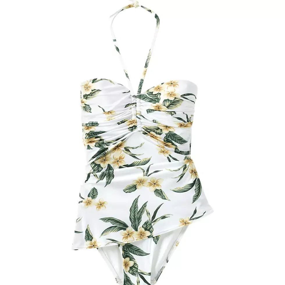 Women's Ruched Multi-Way Mini Swim Dress Swimsuit