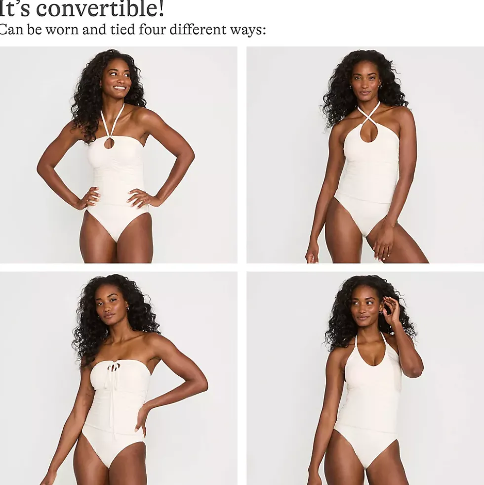 Women's Ruched Multi-Way V-Neck Halter High Leg One Piece Swimsuit