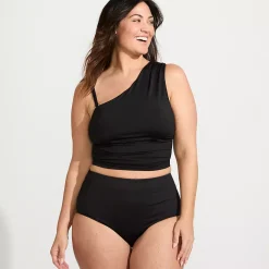 Women's Ruched One Shoulder Midkini Top