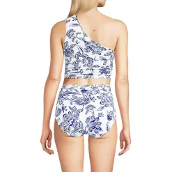 Women's Ruched One Shoulder Midkini Top