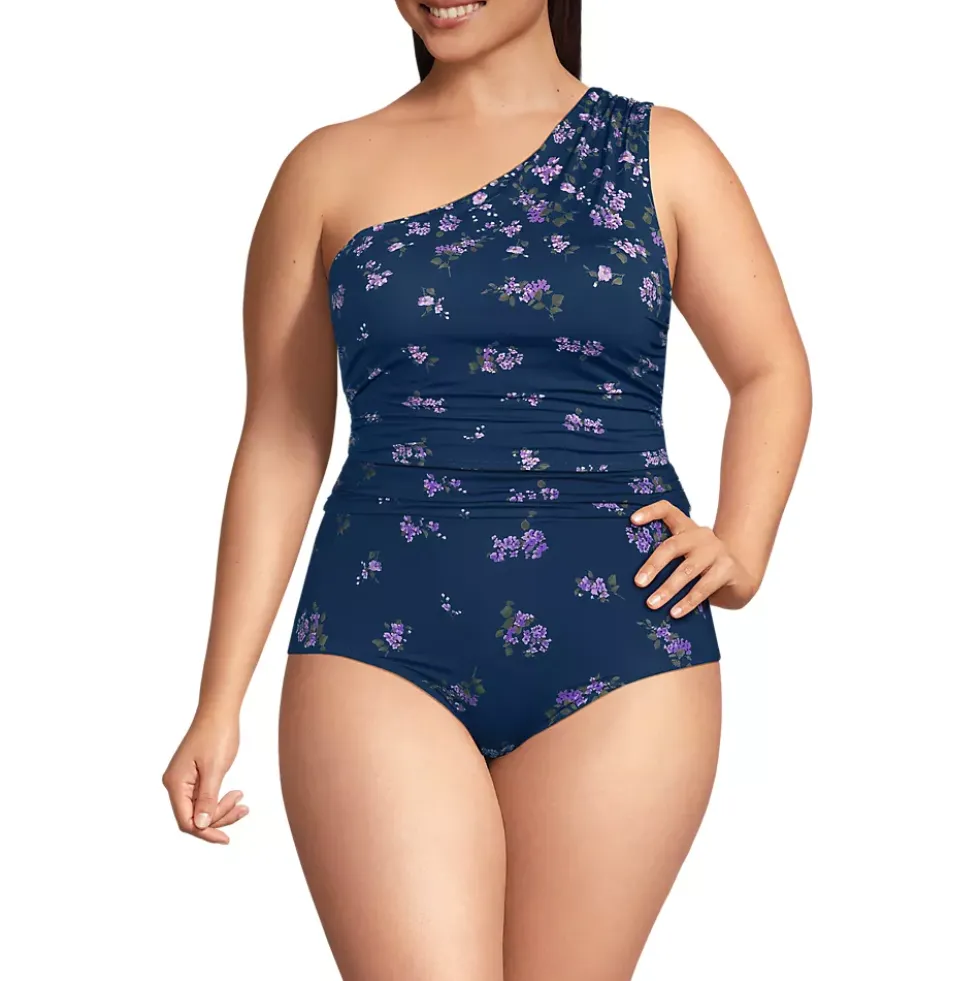 Women's Ruched One Shoulder Midkini Top